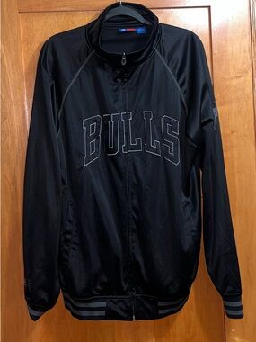 Vintage Majestic NBA Chicago Bulls Black Tricot Full-Zip Track Jacket Men’s XLT